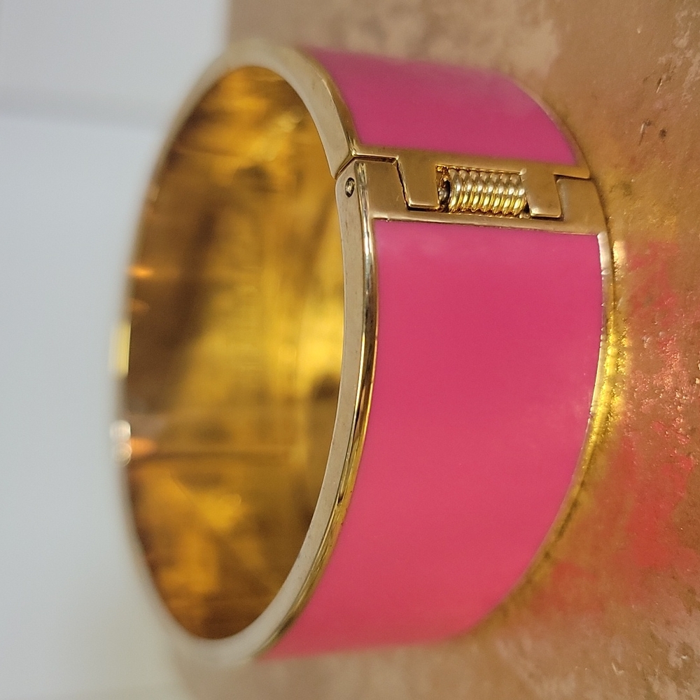 C. Wonder Enamel Initial "J" Hinged Cuff Bangle B… - image 6